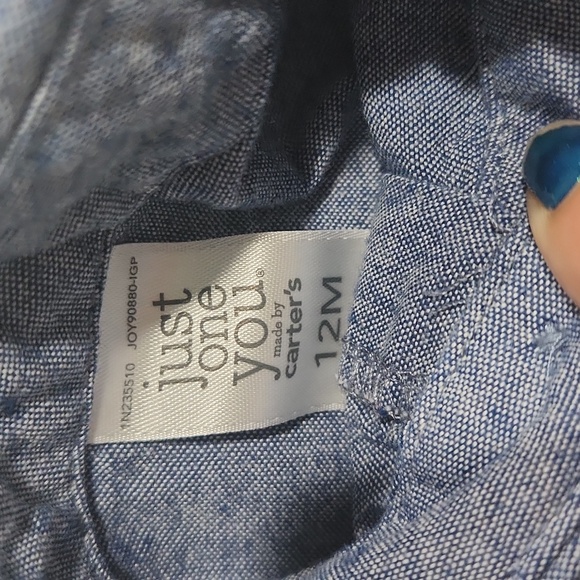 Carter's Baby Boys' Anchor Chambray Suspender Set 12m - Picture 2 of 3